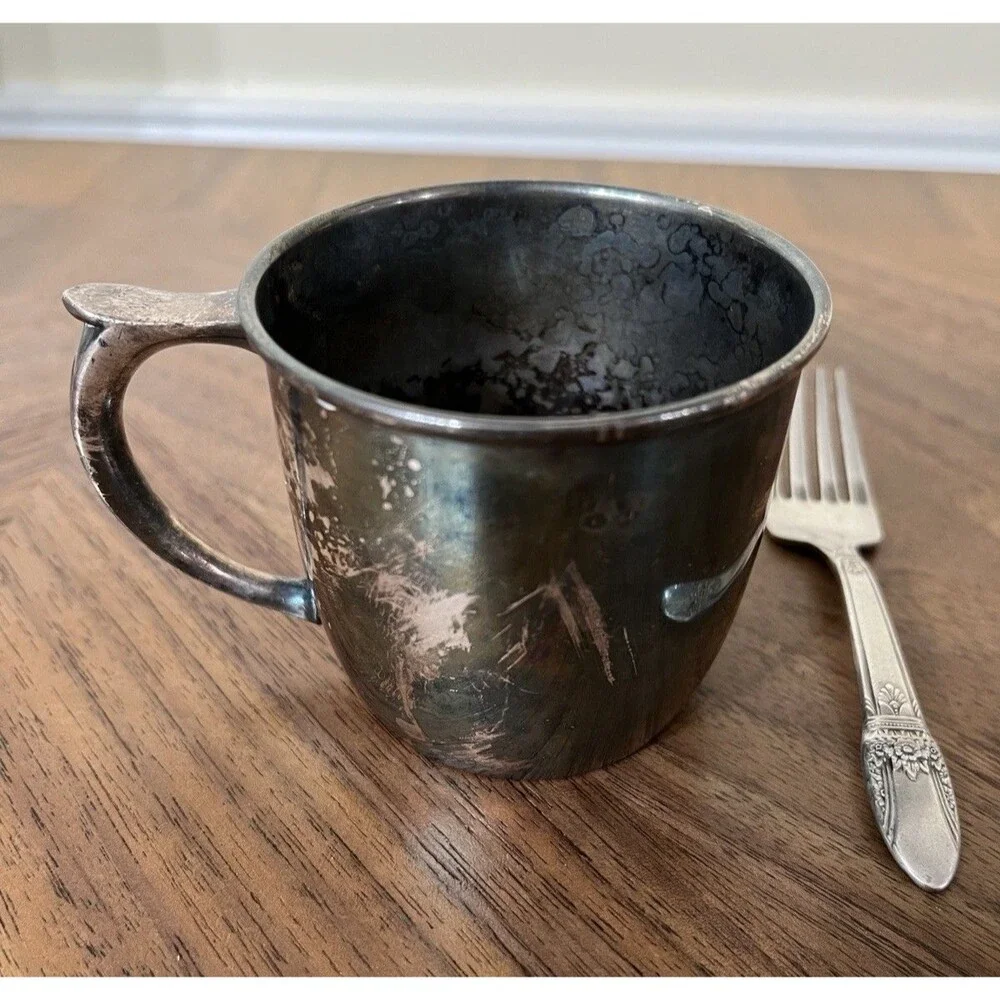 1847 Rogers Bros First Love International Silver plate Baby Fork 1941 & Baby Cup